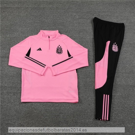 Nuevo Conjunto Completo Sudadera Entrenamiento Argentina 2023 Rosa Negro Baratas